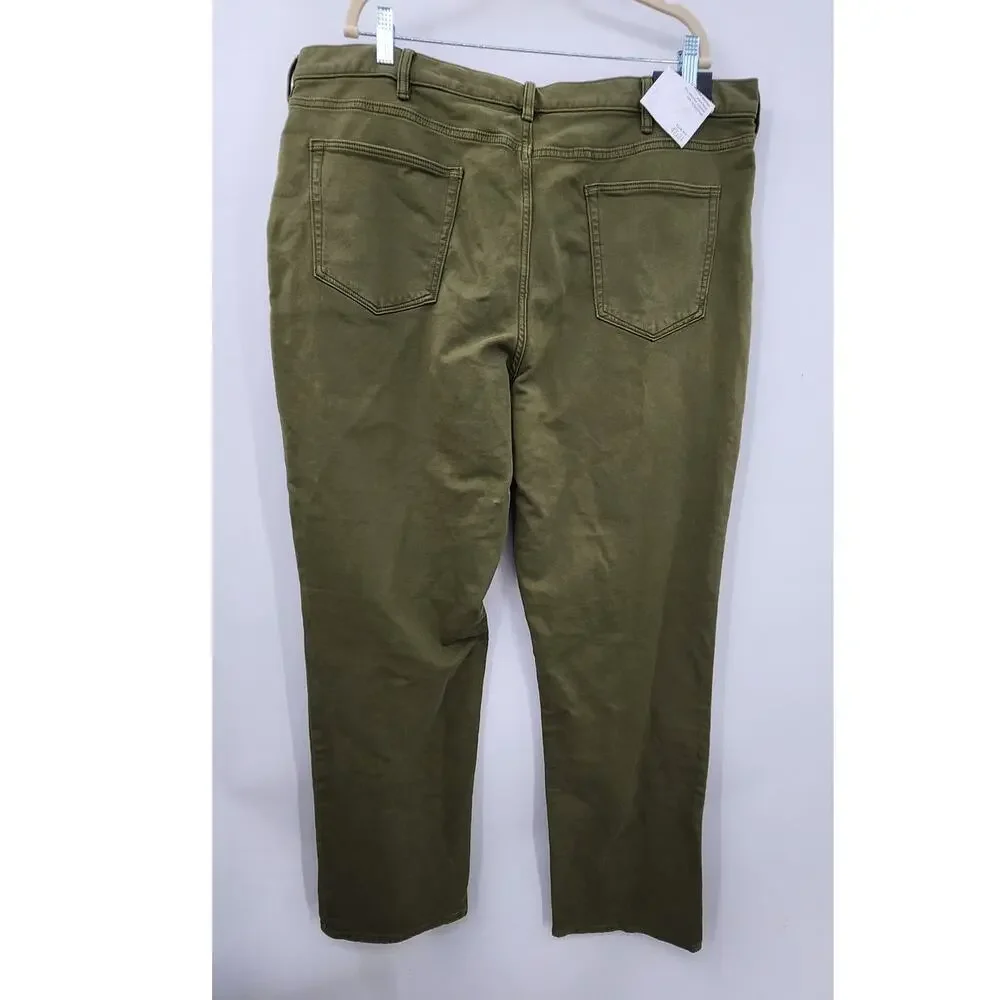 New Banana Republic Traveler Organic Cotton Pants Size 42 X 34 Slim Fit Green‎